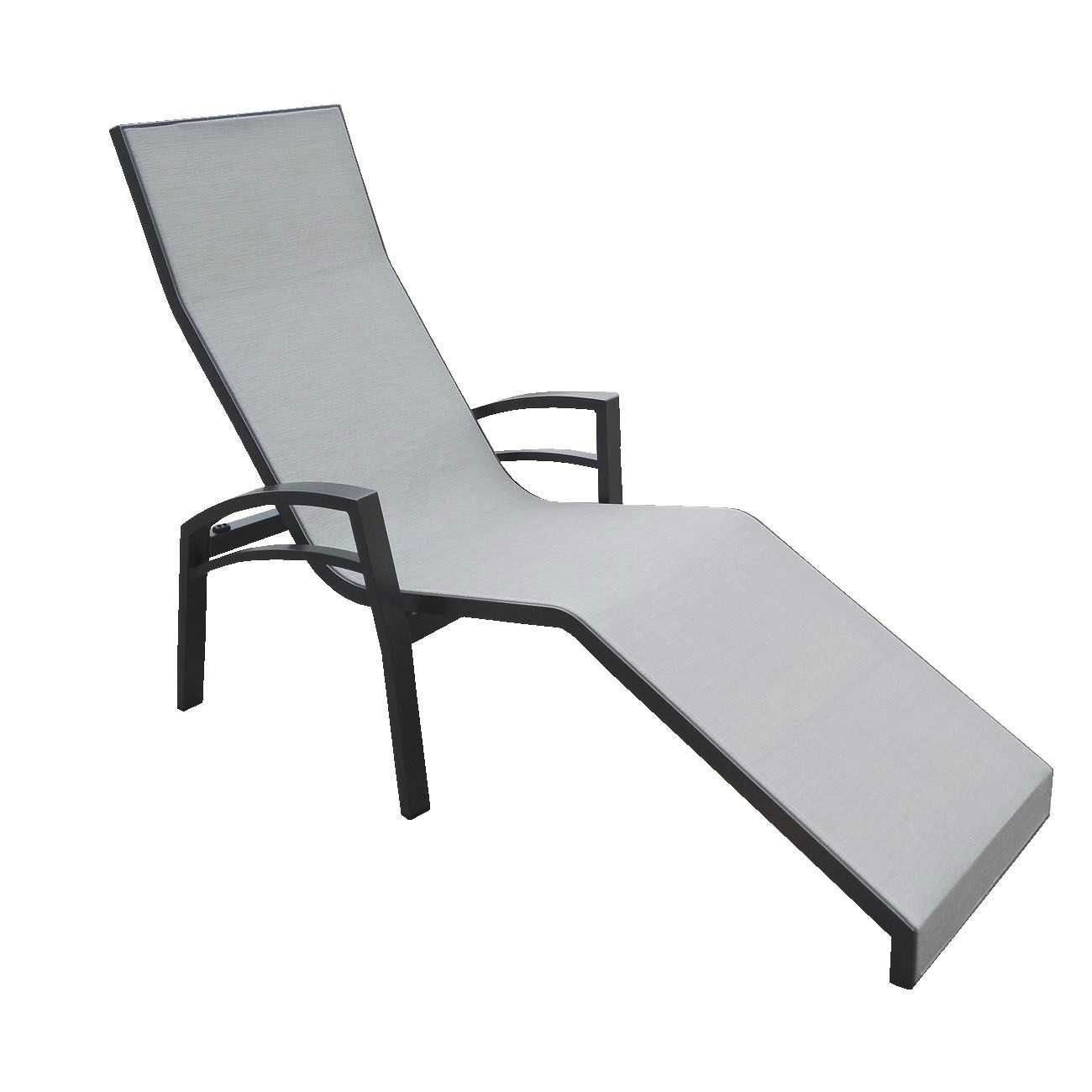 Relaxliege "Balance" von Stern, Gestell Aluminium anthrazit, Textilgewebe silber