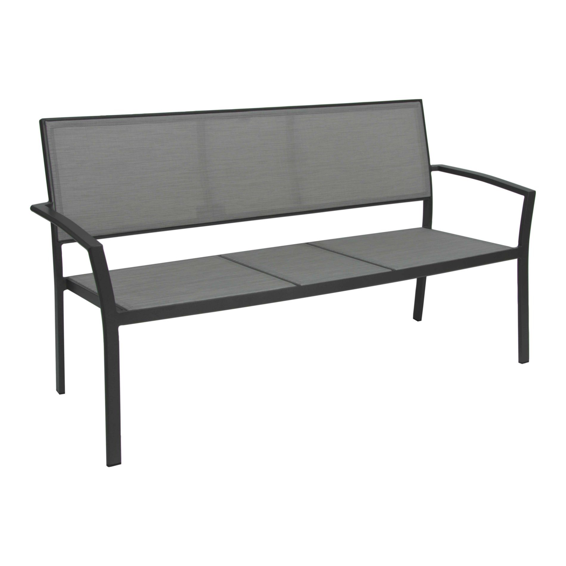 Stern Gartenbank "Allround", Gestell Aluminium anthrazit, Sitzfläche Textilgewebe silber