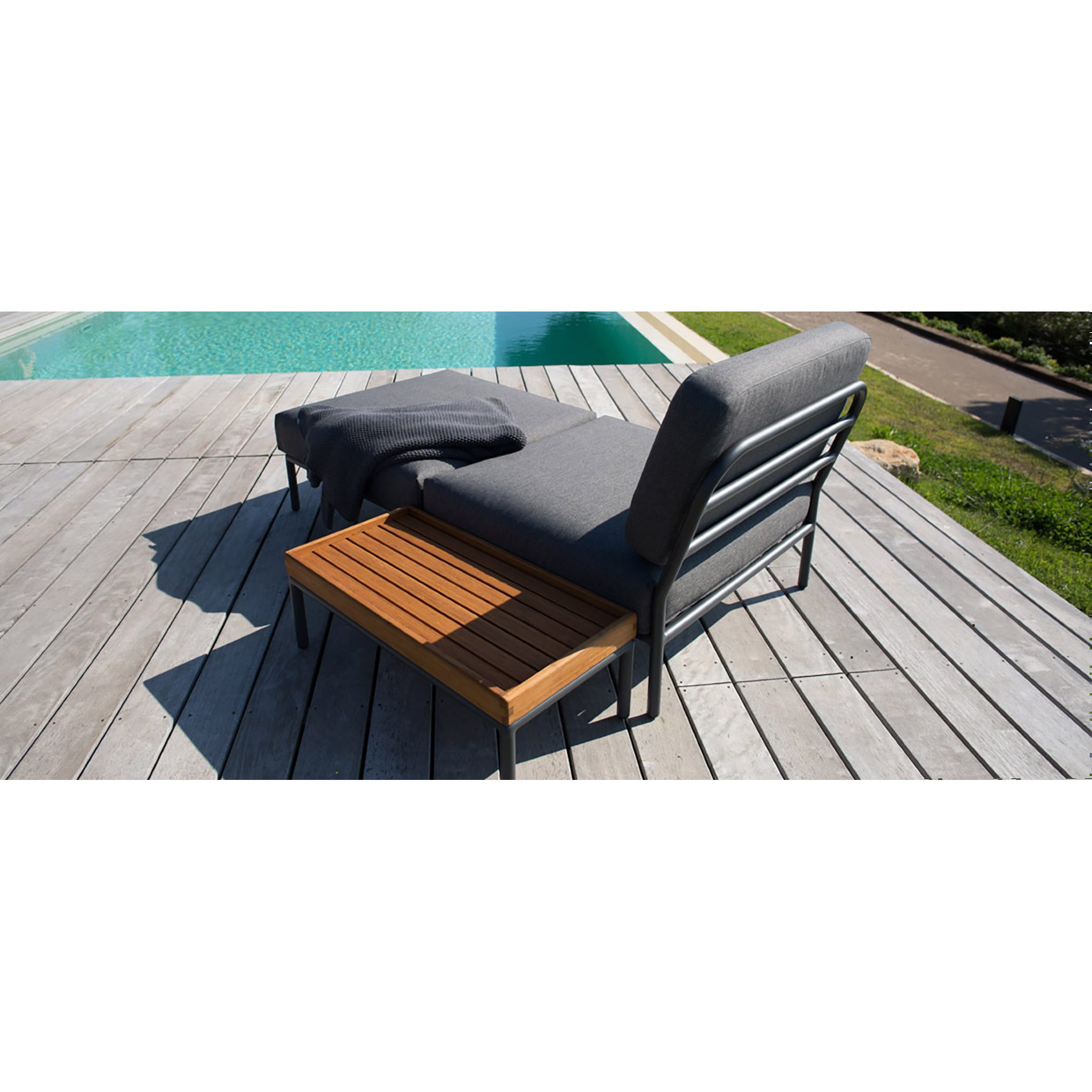 Houe "Level" Loungeset, Gestell Aluminium, Textilgewebe dark grey