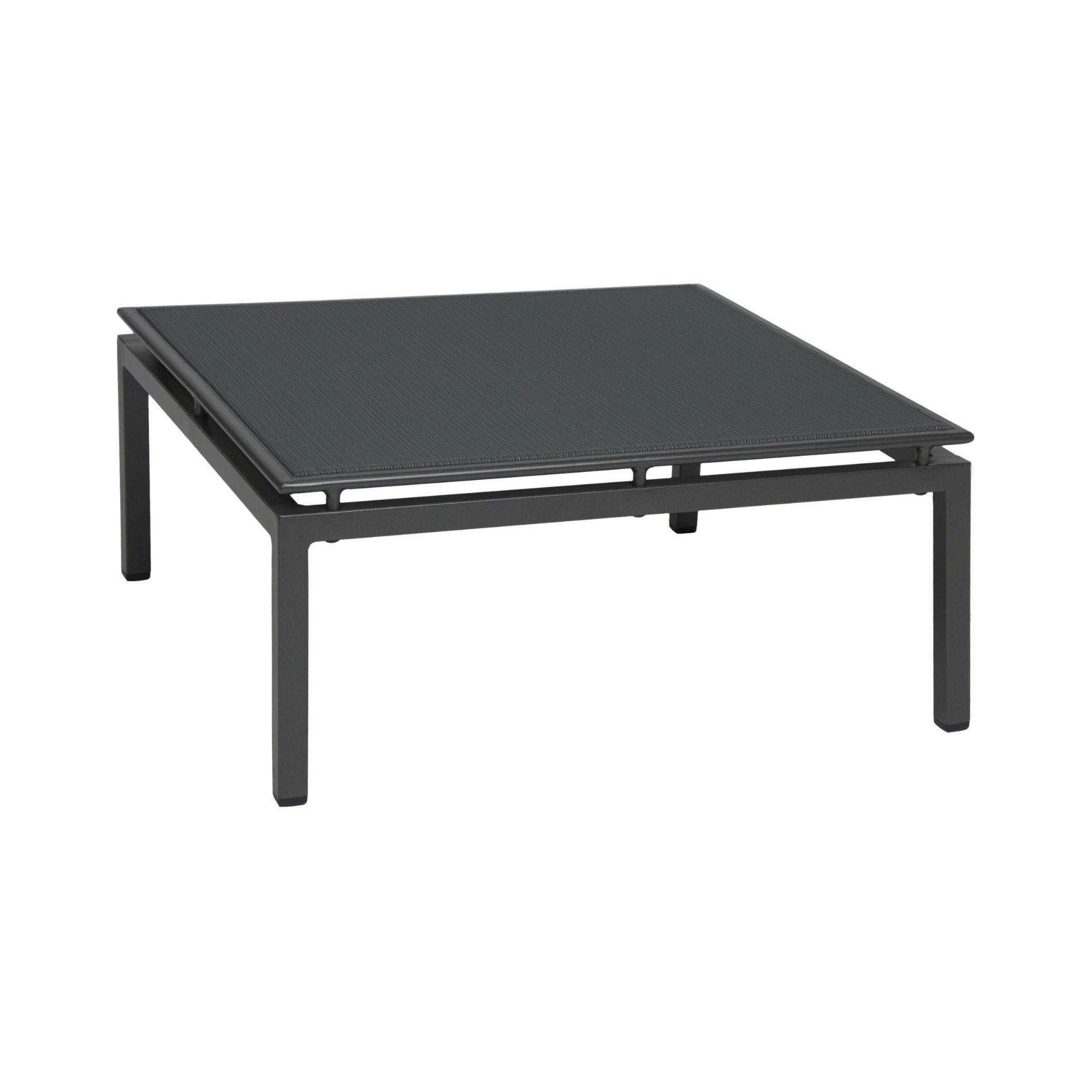 Stern "Skelby" Loungehocker, Gestell Aluminium anthrazit, Textilenbezug karbon