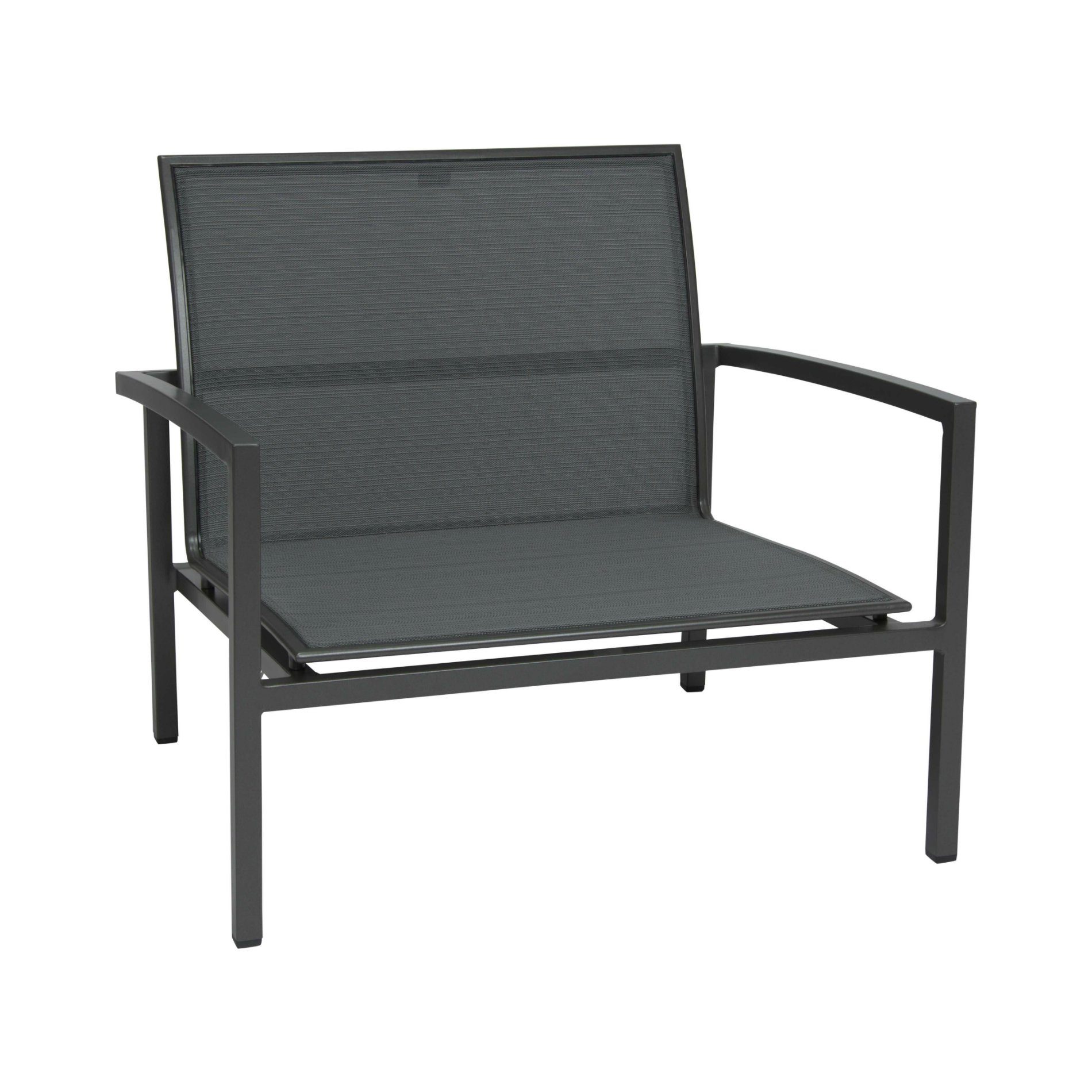 Stern "Skelby" Loungesessel, Gestell Aluminium anthrazit, Textilenbezug karbon
