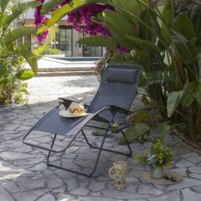 Lafuma "Futura XL" Relaxsessel, Gestell Stahl titane, Sitzfläche Batyline® Duo obsidian ©LAFUMA MOBILIER - Pierrick Verny