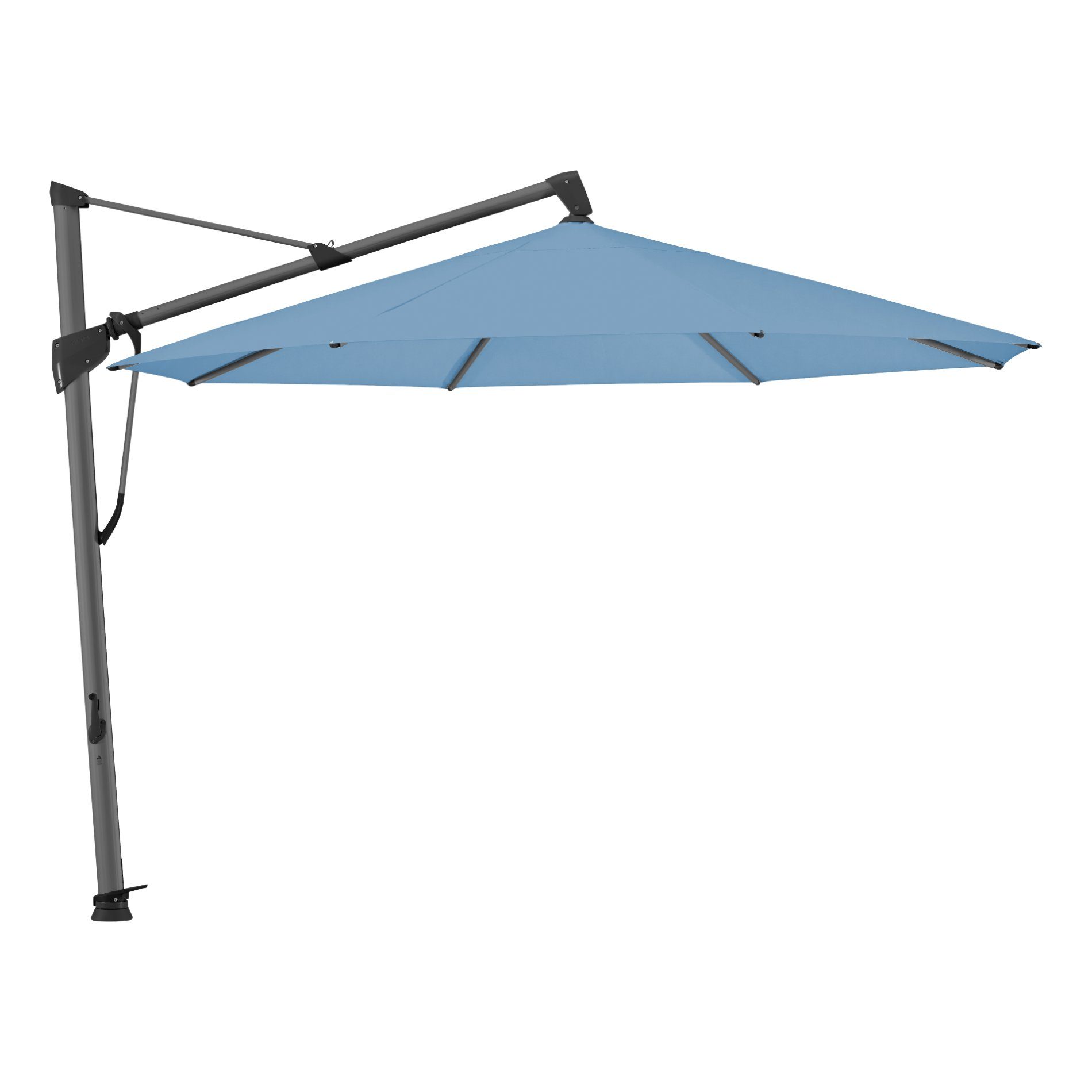 Glatz "Sombrano®S+", Sonnenschirm, Gestell Aluminium anthrazit, rund, Dessin 515 - Cloud (© by GLATZ AG, Schweiz)