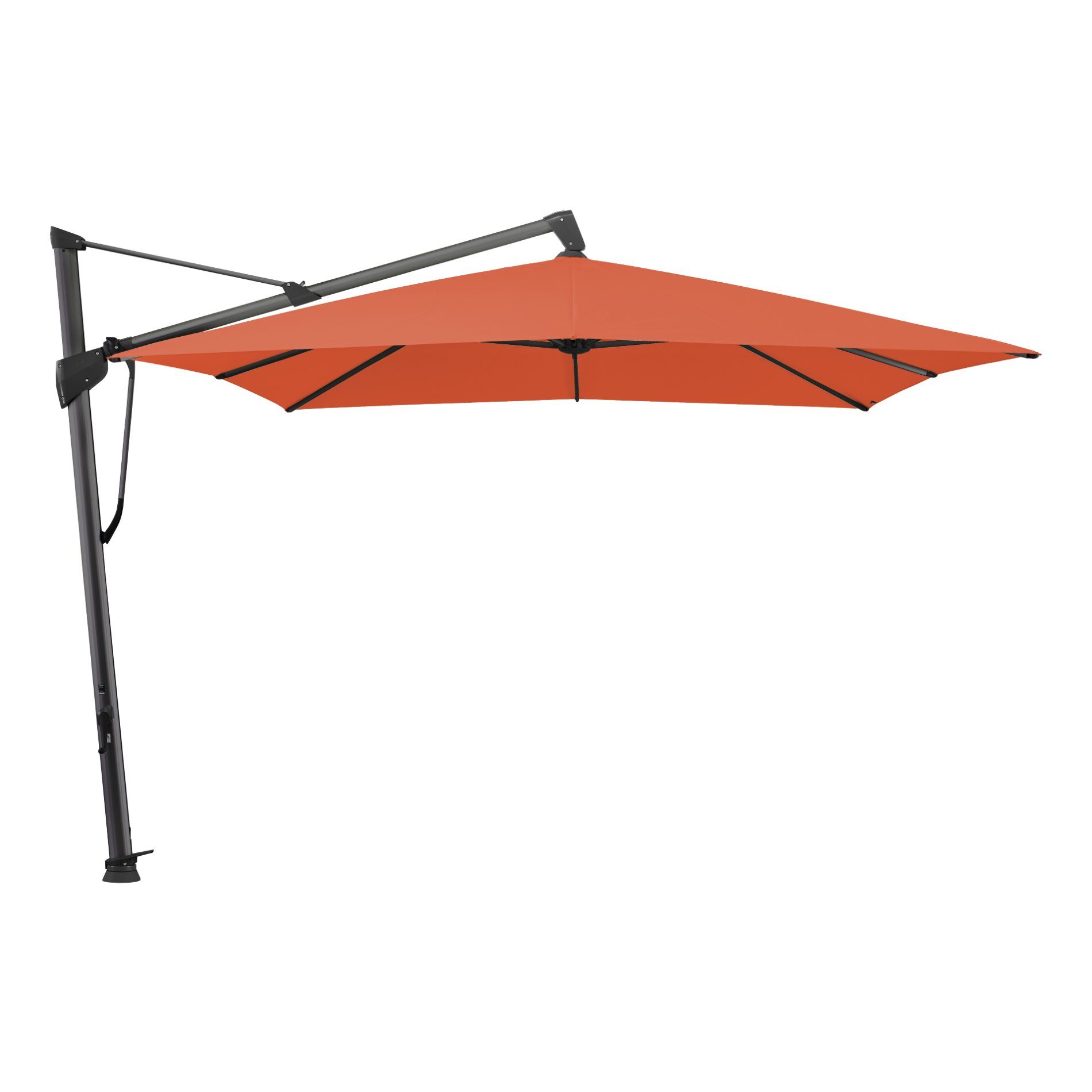 Glatz "Sombrano®S+", Sonnenschirm, Gestell Aluminium anthrazit, eckig, Dessin 660 - Papaya (© by GLATZ AG, Schweiz)
