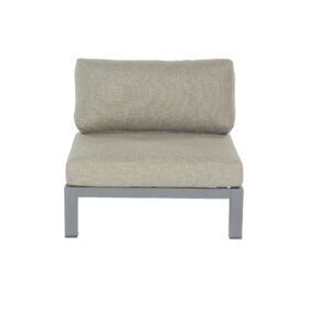SonnenPartner Mittelmodul "Equila", Gestell Aluminium anthrazit und Teakholz, Textilgewebe taupe