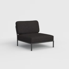 Houe "Level" Loungesessel, Gestell Aluminium, Textilgewebe Sunbrella Natté Sooty grey