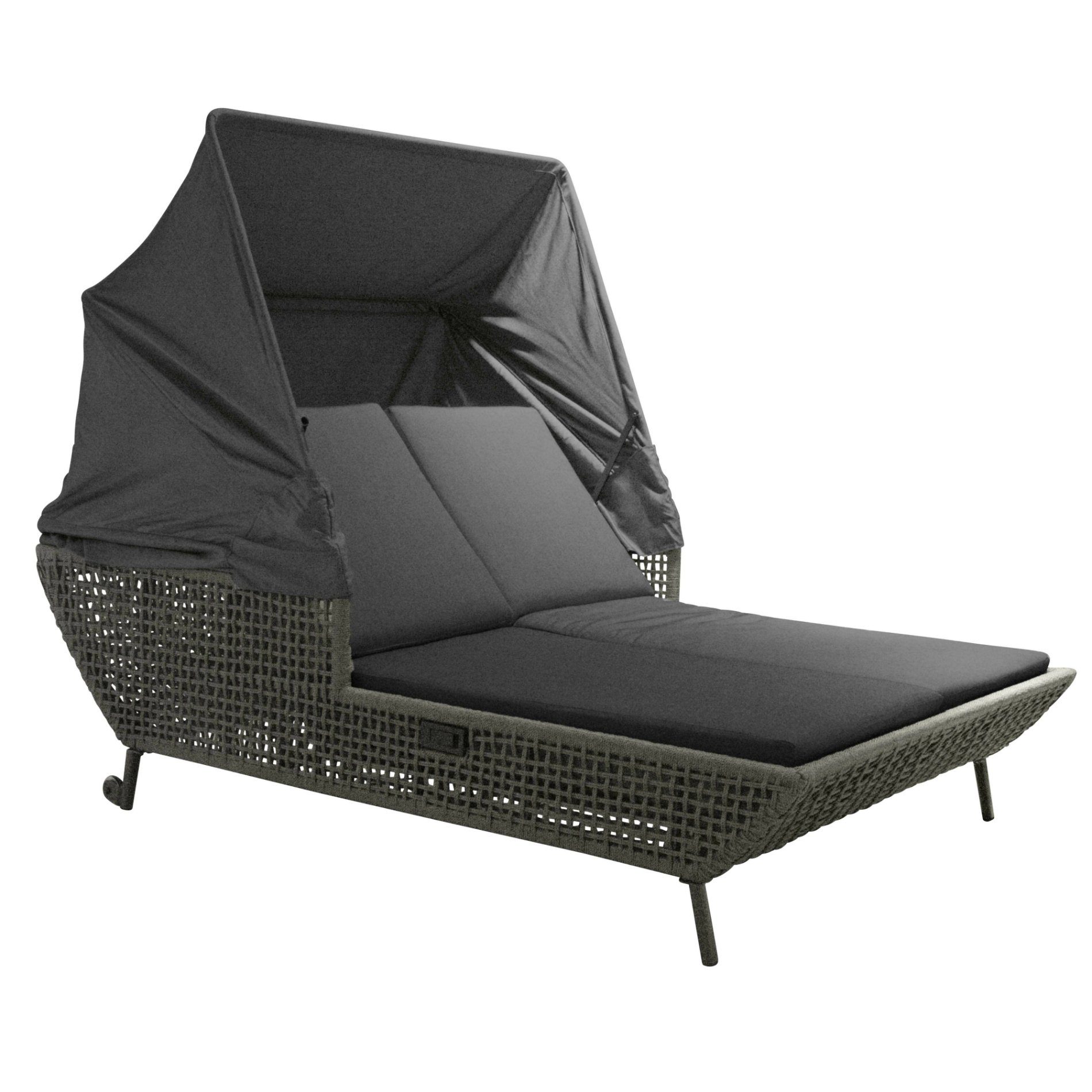 Daybed "Greta" von Stern , Gestell Aluminium anthrazit, Synthetikfaser platin inkl. Kissen seidengrau