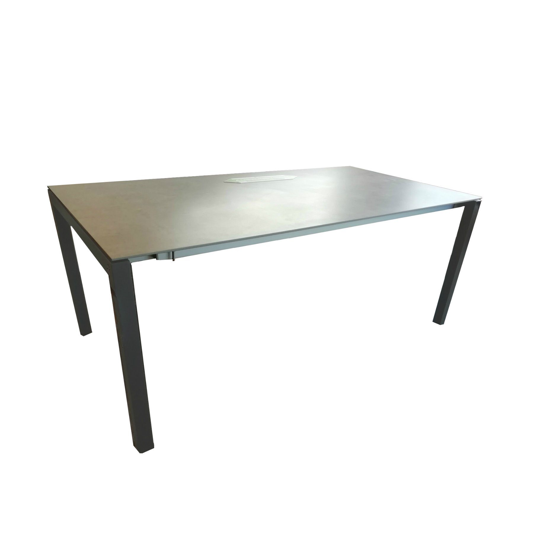 SIT Mobilia Ausziehtisch "Manhattan" mit Dreheinlage, Gestell Aluminium anthrazit, Platte Dekton Kreta, 180(240)x95 cm