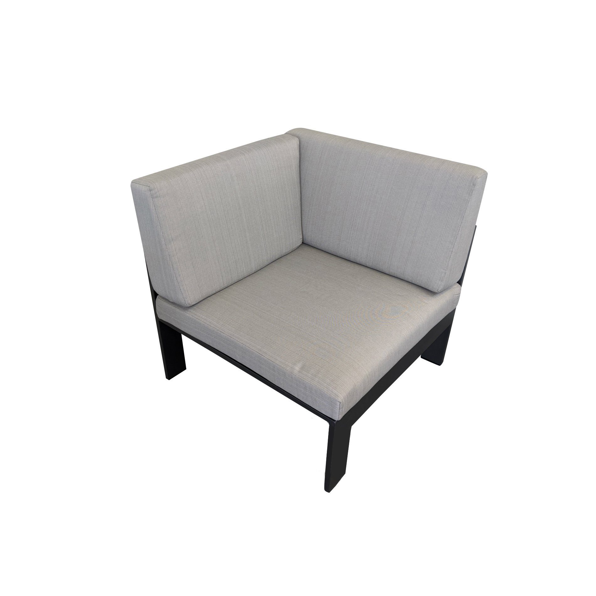 Jati&Kebon Lounge-Eckteil "Miray", Gestell Aluminum eisengrau (charcoal), Polster hellgrau
