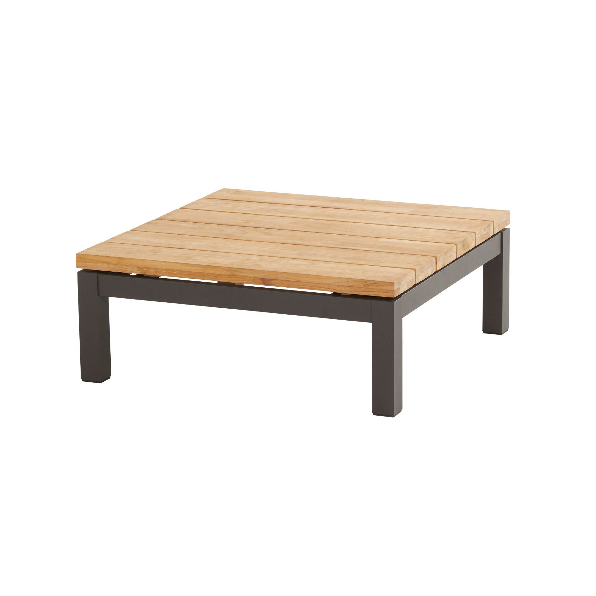 4Seasons Outdoor "Capitol" Loungetisch 90x90 cm, Alu anthrazit, Tischplatte Teak