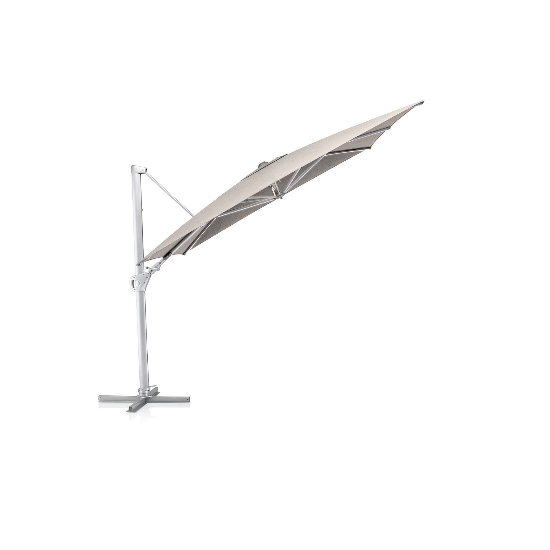 Kettler "Easy Swing" Pendelschirm 300x300 cm, Alu silber, Schirmbezug hellgrau-meliert