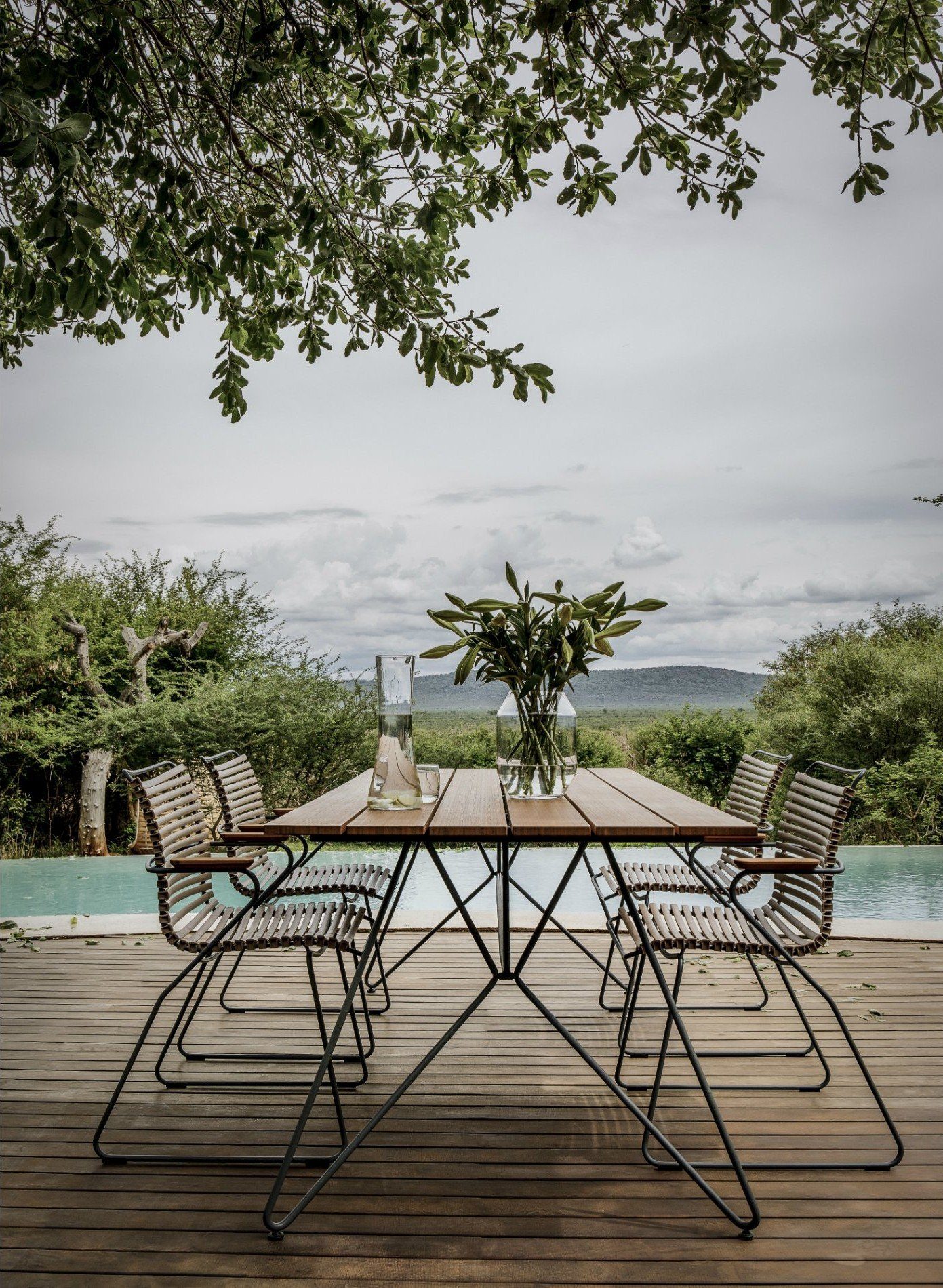 Houe Gartenmöbel-Set mit Tisch 220cm "Sketch" und Stapelsesseln "Click"