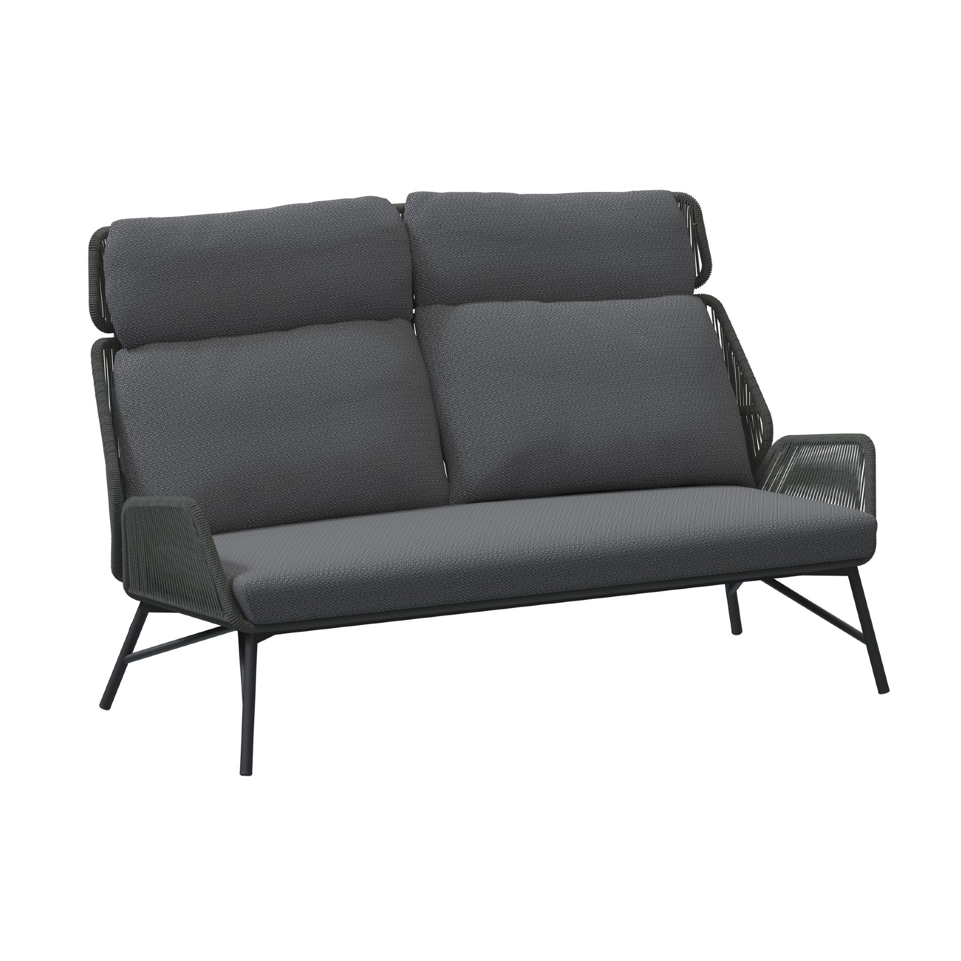 4Seasons Outdoor "Charthago" Loungesofa, Edelstahl anthrazit, Rope platinum