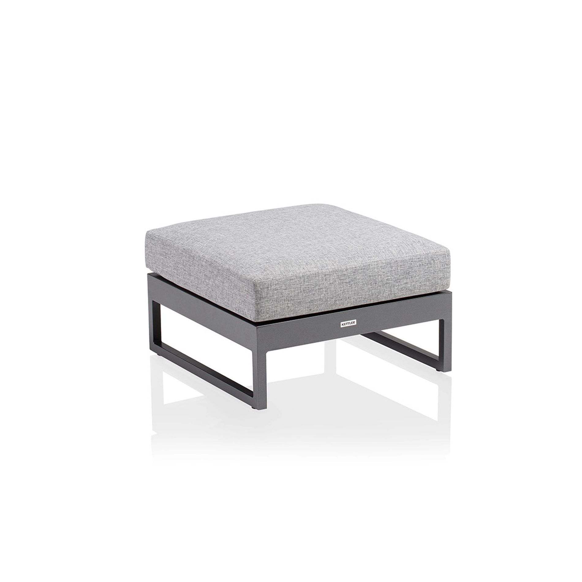 Kettler "Ocean Skid Platform" Loungehocker, Alu anthrazit, Bezug Olefin hellgrau meliert
