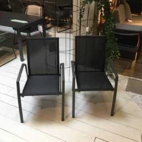 SIT Mobilia "Argentina" Hochlehner, Gestell Aluminium eisengrau, Sitzfläche Textilgewebe schwarz, Ausstellung Lauchringen