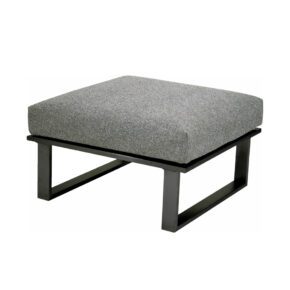 Zebra "Belvedere" Loungehocker, Gestell Edelstahl graphite, Polster Tuva tweed grey (wetterfest)