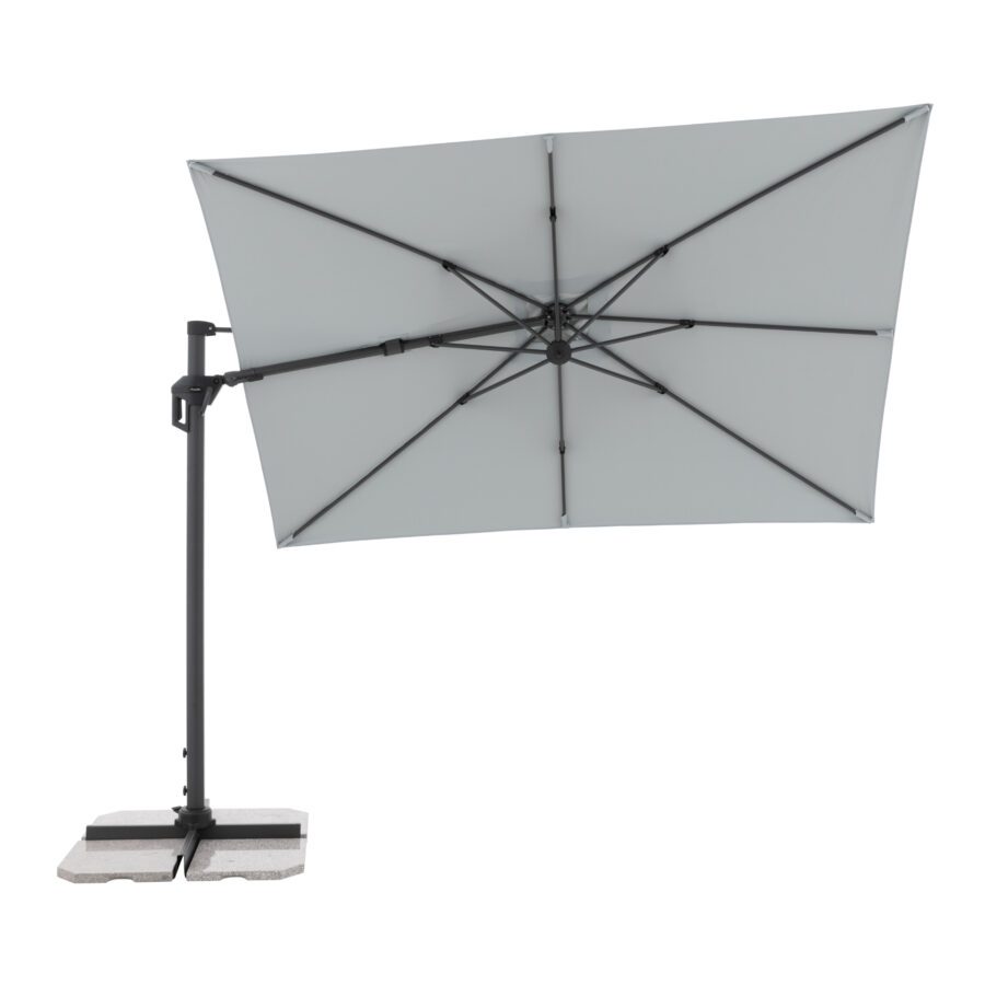 Doppler "Active Green Edition" Ampelschirm, rechteckig, 310x210 cm, Farbe 827 Hellgrau