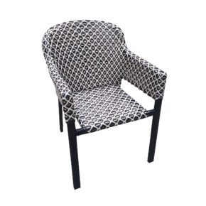 Hartman "Kelly" Diningsessel, Gestell Aluminium carbon black, Sitzfläche Polyrattan White&Black