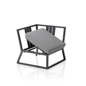 Kettler "Ocean Skid Modular/Ocean Skid City Line" Eckteil, Neigungsverstellung beidseitig, Gestell Aluminium anthrazit, Polster Olefin hellgrau meliert