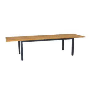 CASA DOMA "Varano" Ausziehtisch 210/310x100 cm, Gestell Edelstahl anthrazit, Tischplatte Teak