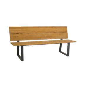 CASA DOMA "Varano" Gartenbank 190 cm, Gestell Edelstahl anthrazit, Sitzfläche Teak