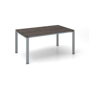 Kettler Float Gartentisch 160x95 cm, Aluminium silber, Tischplatte Keramik grau-taupe