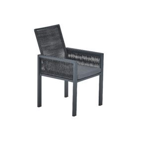 CASA DOMA "Carpino" Diningsessel, Aluminium anthrazit, Rope, Sitzkissen Tuvatextil® Farbe Panama Grafito