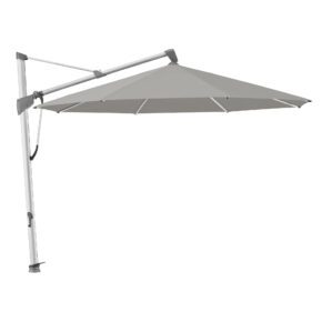Glatz "Sombrano®S+", Sonnenschirm, Gestell Aluminium natureloxiert, rund, Dessin 420 - Smoke (© by GLATZ AG, Schweiz)
