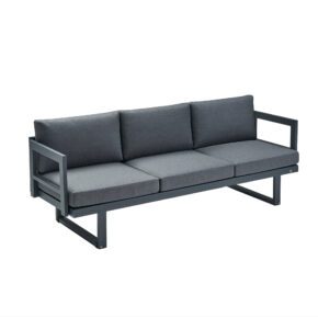 CASA DOMA "Aragona" 3-Sitzer Loungesofa, Gestell Alu anthrazit, Polster Tuvatextil® Panama grafito