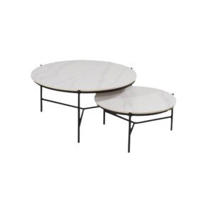 Hartman "Cameron" Loungetischset, Alu-Gestell anthrazit, Tischplatte Keramik Mamoroptik