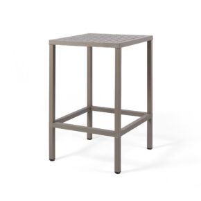 NARDI "Cube High" Bartisch 70x70 cm, Gestell Aluminium taupe, Tischplatte Kunststoff taupe