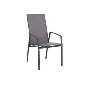 SIT Mobilie "Limbo move" Stapelsessel, Aluminium anthrazit, Phifertex charcoal black, Armlehnen Alu
