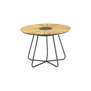 Liadomo "Atina" Gartentisch Ø 110 cm, Edelstahl anthrazit, Teakholz mit Glaskeramik-Einlage