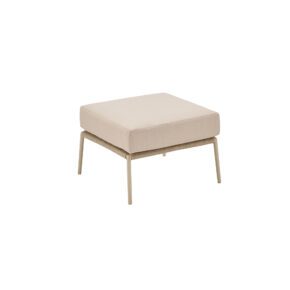 CASA DOMA "Messina" Loungehocker, Alu cream, Rope fossil