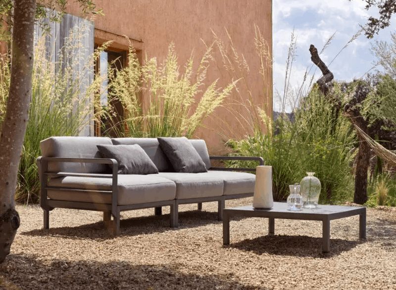 NARDI "Maximo" Loungemodule, Kunststoff basalto, Kissen Sunbrella® lava