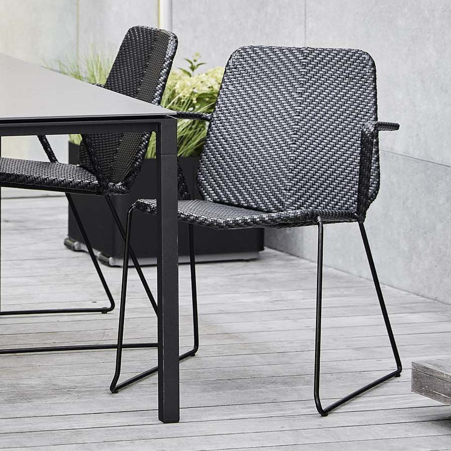 Cane-line "Vision" Gartenstuhl, Gestell Stahl, Polyrattan-Geflecht schwarz/anthrazit