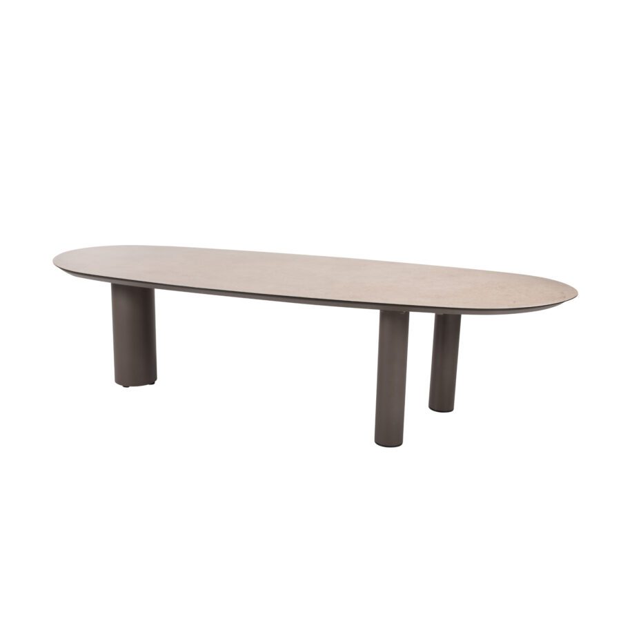 4Seasons Outdoor "Denia" Gartentisch 290×110 cm, Gestell Aluminium terre, Tischplatte Glaskeramik sand