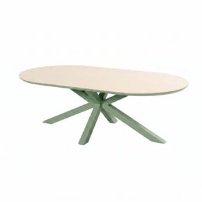 Hartman "Granada" Gartentisch 220×120 cm, Gestell Aluminium soft green, Tischplatte Keramik beige