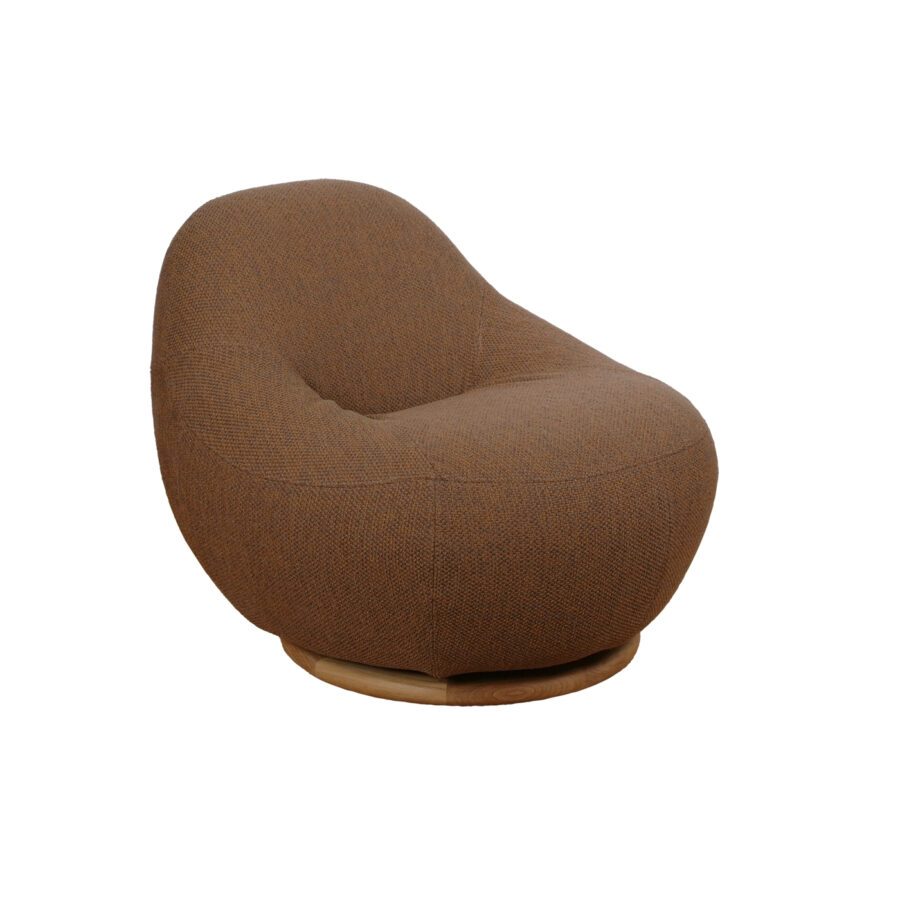 Cane-line "Gem" Loungesessel mit Teak-Drehfuß, Bezug Rise umber brown