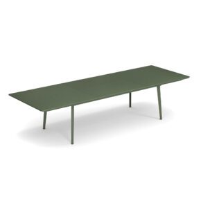 Emu "Plus4 Imperial" Ausziehtisch 220/330x110 cm, Gestell und Tischplatte Stahl grün