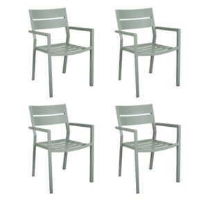 Brafab "Delia" Stapelstuhl mit Armlehnen, Aluminium dusty green
