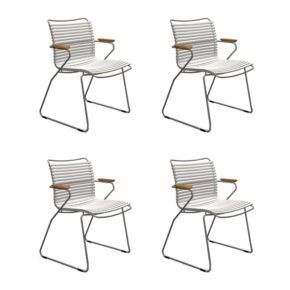 Houe "Click" Gartenstuhl mit Armlehnen, Kunststoff-Lamellen muted white